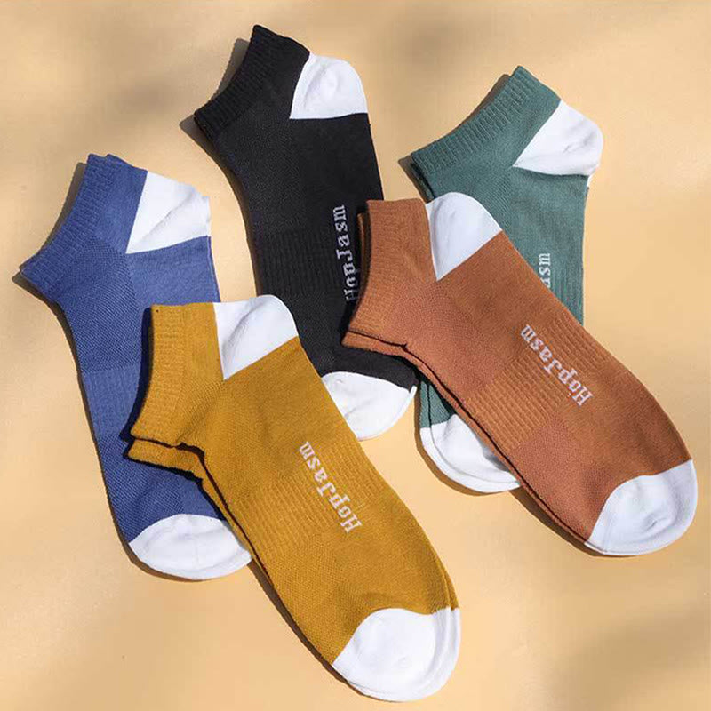 Plus Size Letter Mesh Ankle Socks(5 Pairs)