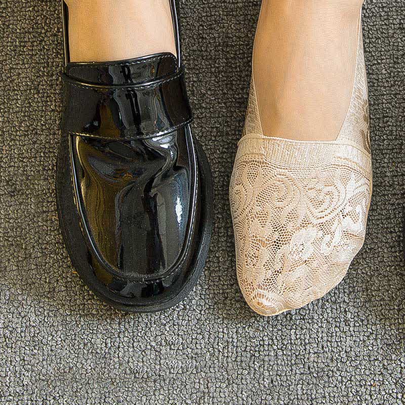 Plus Size Floral Lace No Show Socks(5 Pairs)