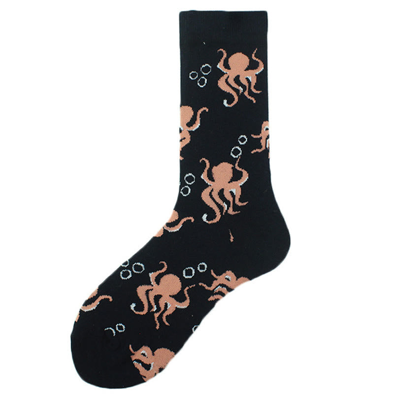 Plus Size Marine Series Fun Crew Socks(5 Pairs) - image 17