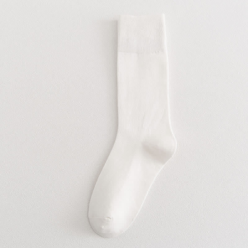 Plus Size Soft Durable Crew Socks(8 Pairs) - White - EU35-39(US4.5-8) - image 11