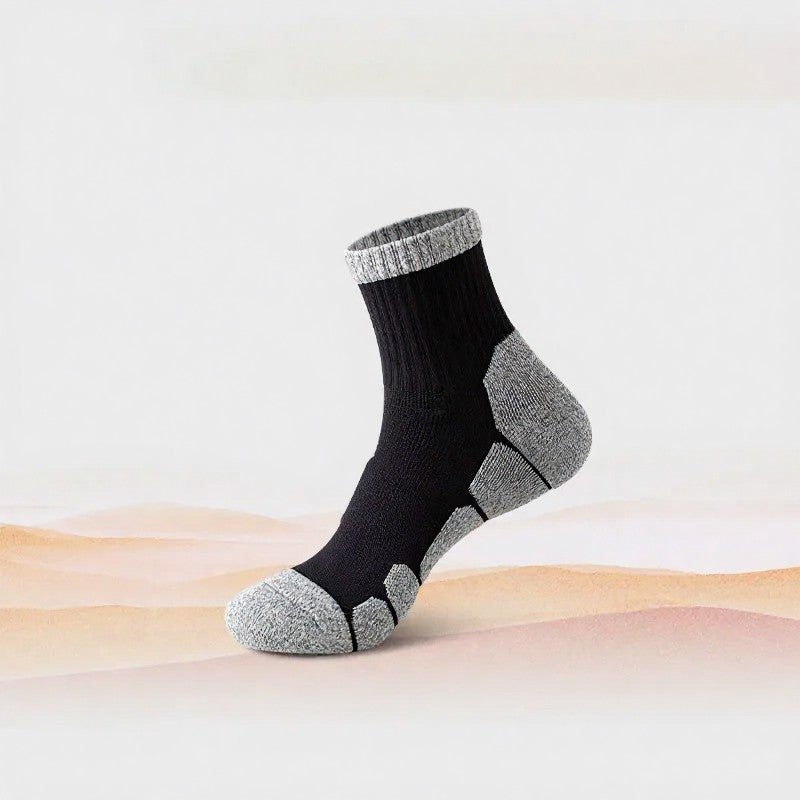 Shock absorbing socks Quarter Compression Socks(4 Pairs) - Black - EU39-44(US6-10) - image 5