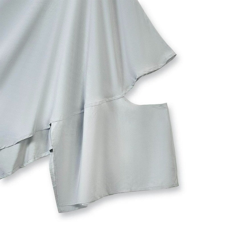 Asymmetric Drape Top Pleated Midi Two Piece Skirt Set - image 5