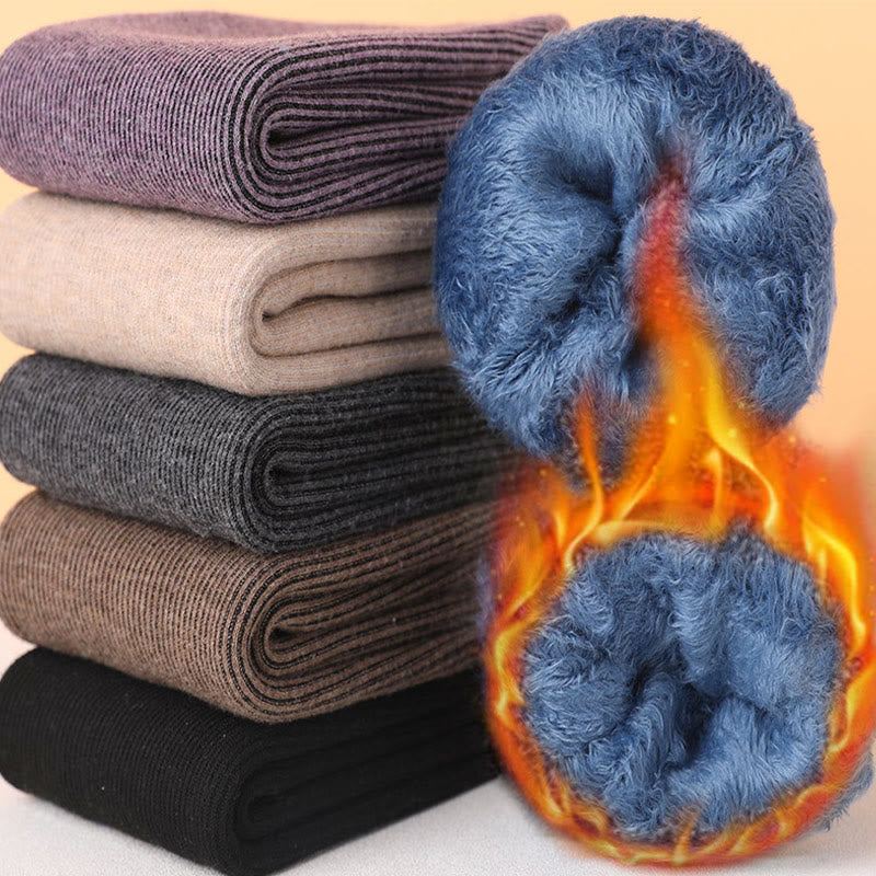 Plus Size Solid Color Fleece Crew Socks(6 Pairs) - Multicolor - EU34-45(US1-11) - image 9