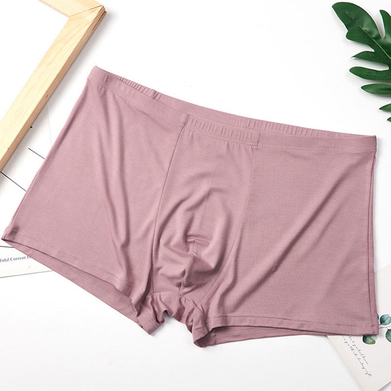 Plus Size High-Elastic Boxer Briefs(1 Pair) - Light Pink - 10XL - image 7
