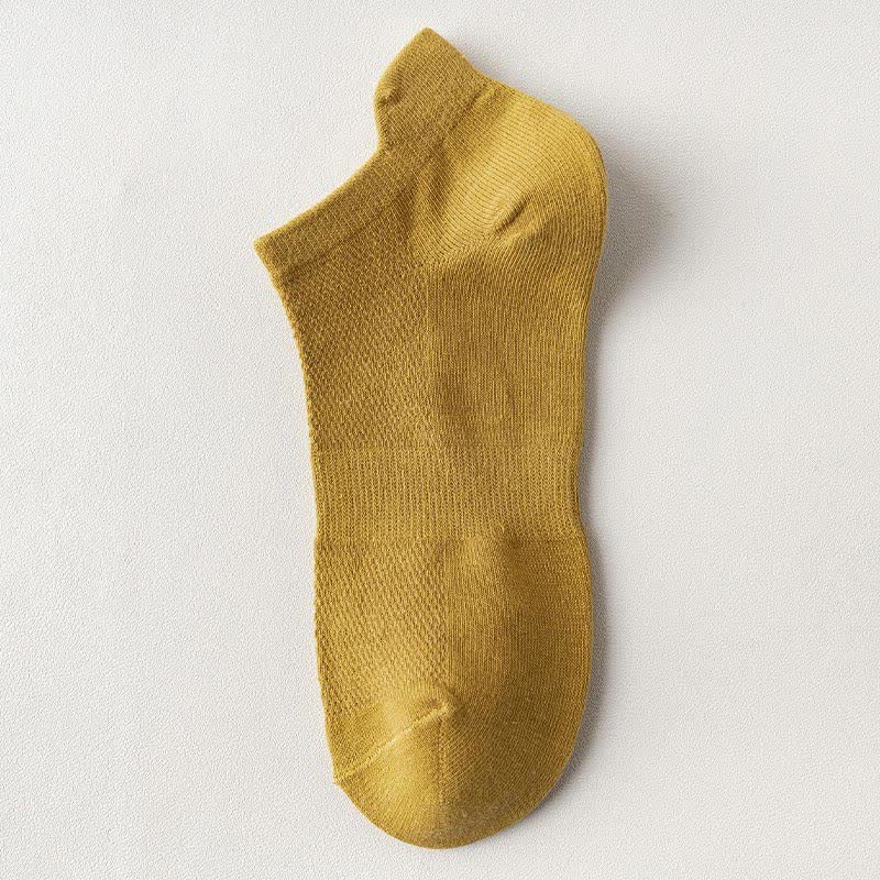 Lift Ear Breathable Ankle Socks(5 Pairs) - Dark Yellow - EU44-50(US10-15) - image 20