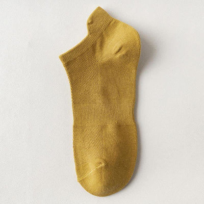 Lift Ear Breathable Ankle Socks(5 Pairs) - Dark Yellow - EU44-50(US10-15) - image 20