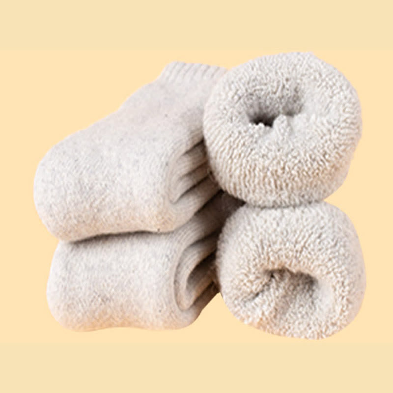 Plus Size Thick Insulated Heated Winter Crew Socks(5 Pairs) - Light Gray - EU37-45(US4-11) - image 13