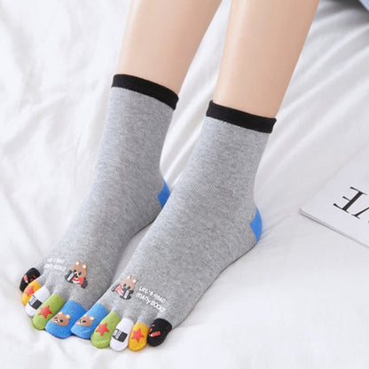 Plus Size Funny Cartoon Alignment Socks(4 Pairs)