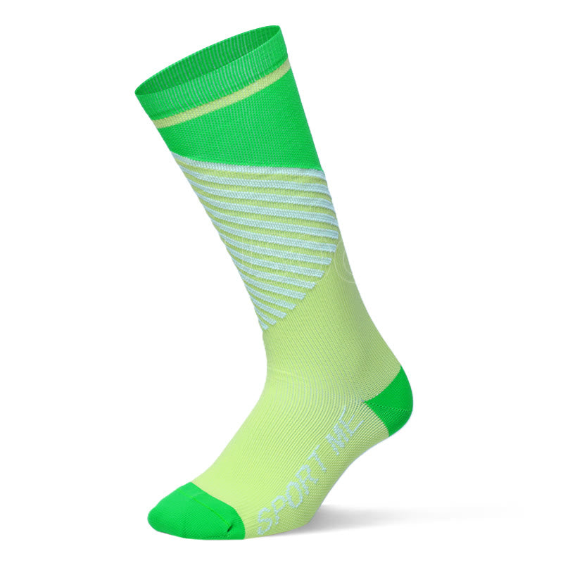 Professional Breathable Sport Compression Socks(3 Pairs) - Unisex - Green - image 14