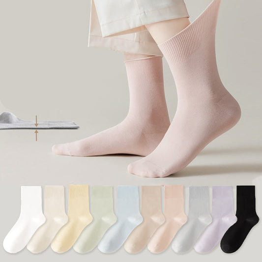 Solid Color High Elastic Quarter Socks(5 Pairs) - Multicolor(10 Pairs) - EU36-40(US3-7) - image 0