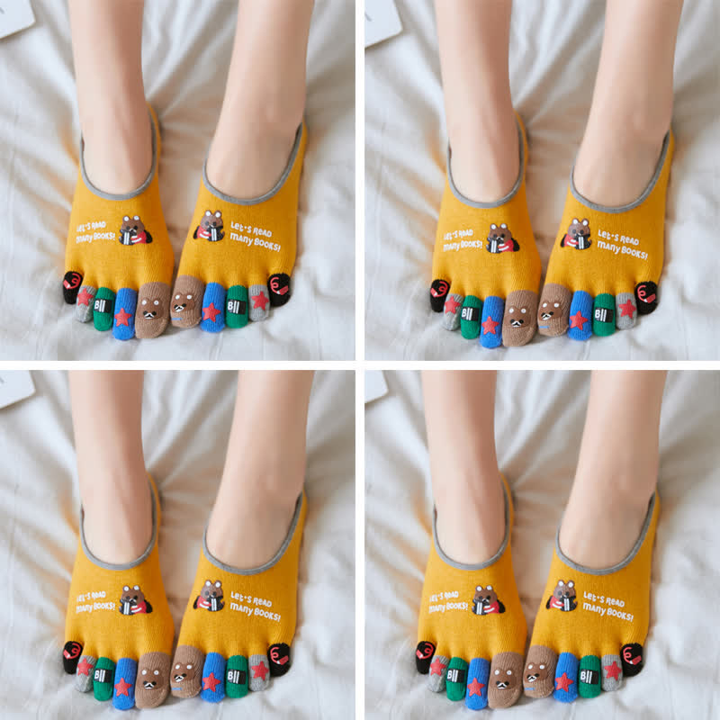 Plus Size Funny Cartoon Alignment Socks(4 Pairs)
