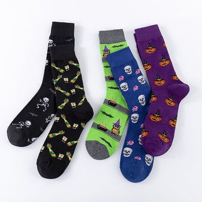 Plus Size Halloween Cotton Lounge Crew Socks(5 Pairs) - image 2