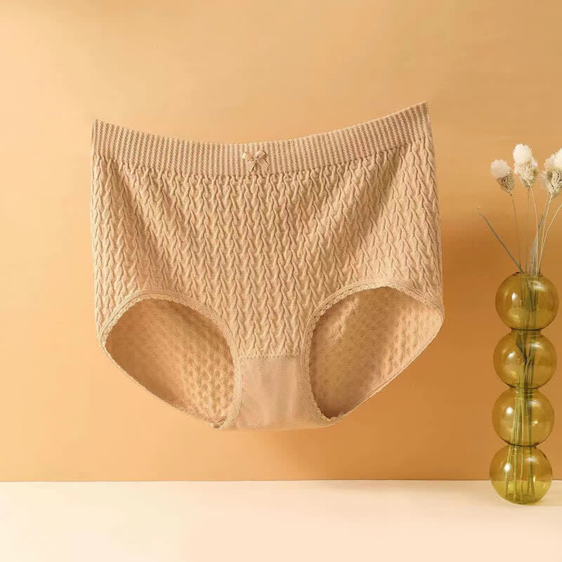 High-Waisted Bow Tie Panty(5 Pairs) - Camel - 4XL - image 12