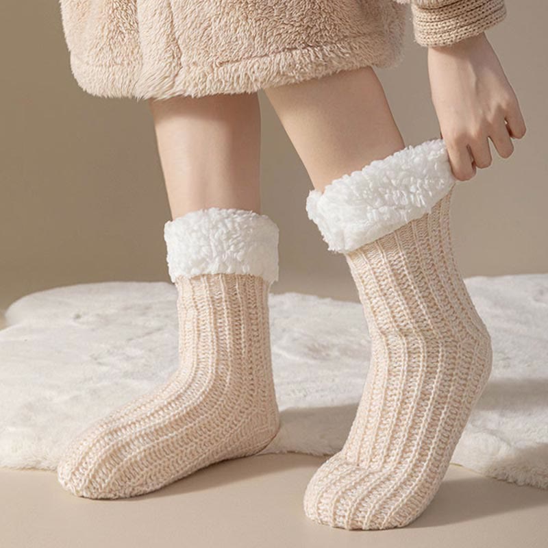 Plus Size Fleece Comfy Thick Slipper Socks(2 Pairs) - image 4