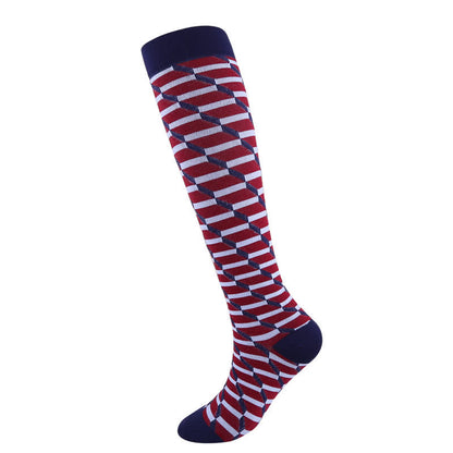 Colorful Irregular Stripes Compression Socks(3 Pairs) - image 2