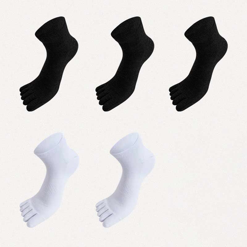 Five Toes Antibacterial Alignment Socks(5 Pairs) - Black*3+White*2 - EU43-51(US9-16) - image 20