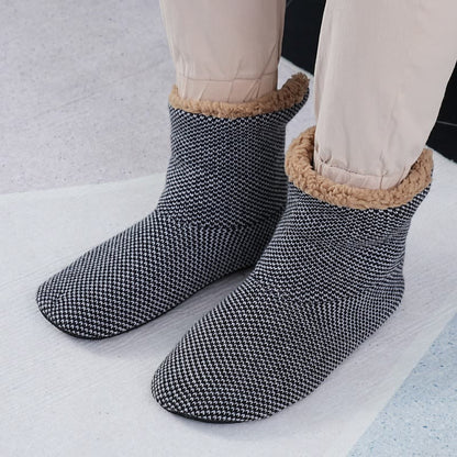 Plus Size Non Slip Fleece Slipper Socks(2 Pairs) - Dark Grey - EU40-43(US7-9) - image 5