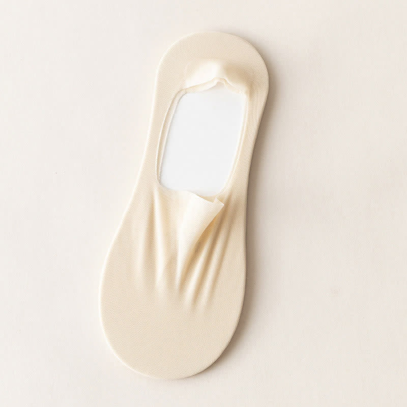 Ice Silk No Show Socks(5 Pairs) - Nude - EU35-38(US5-7) - image 11