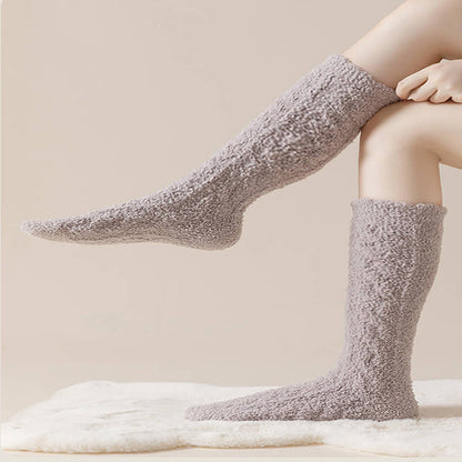 Coral Fleece Thermal Knee High Socks(5 Pairs) - image 4