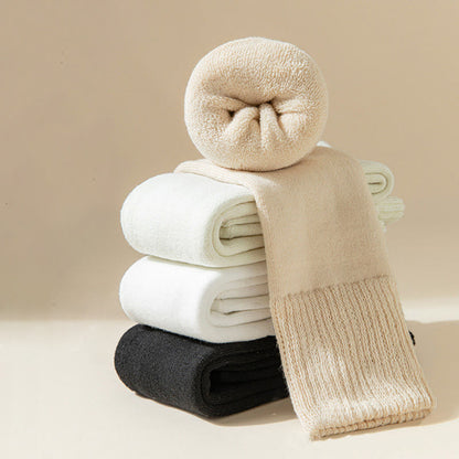 Solid Color Thickened Knee High Socks(6 Pairs) - image 2