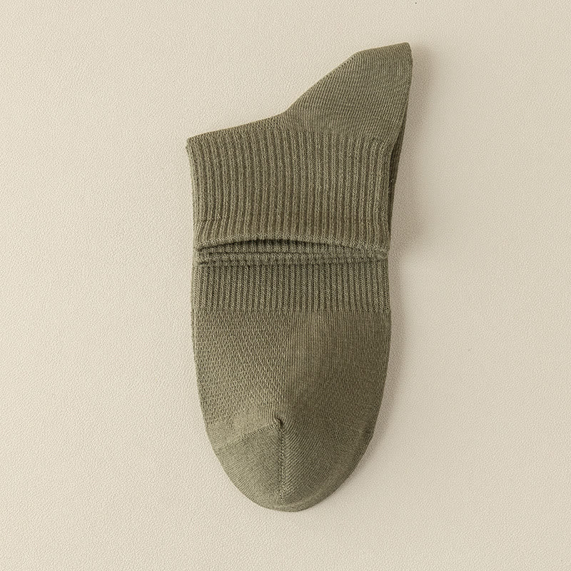 Seamless Mesh Quarter Socks(5 Pairs) - Army Green - EU39-46(US5-12) - image 19