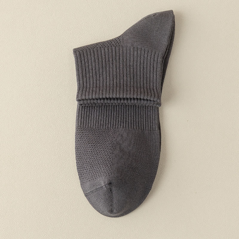 Seamless Mesh Quarter Socks(5 Pairs) - Grey - EU39-46(US5-12) - image 18