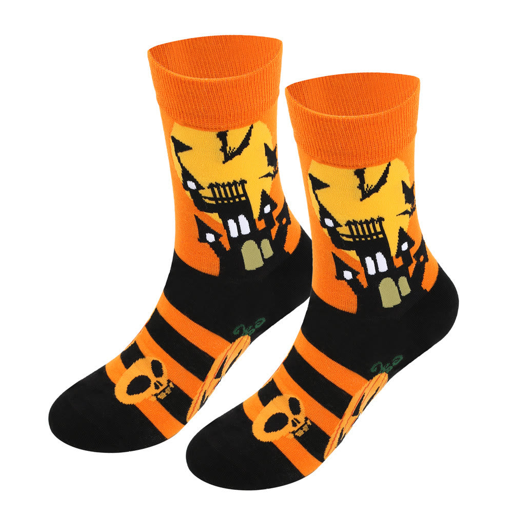 Halloween Cute Printed Crew Socks(5 Pairs) - image 3