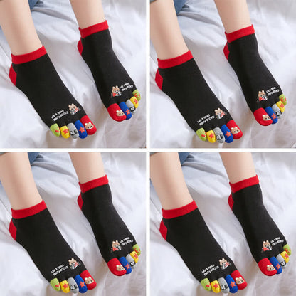 Plus Size Funny Cartoon Alignment Socks(4 Pairs)