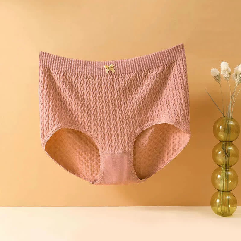 High-Waisted Bow Tie Panty(5 Pairs) - Red - 4XL - image 15
