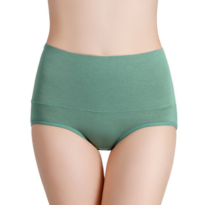 High-Waisted Solid Comfy Panty(4 Packs) - Gray Green - 7XL - image 11