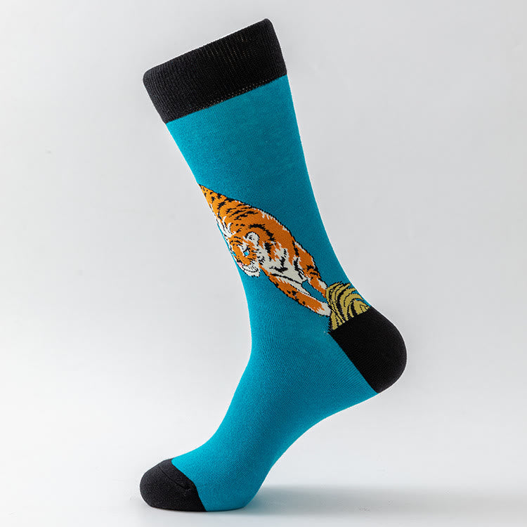 Plus Size Animal Prints Crew Socks(5 Pairs) - image 6