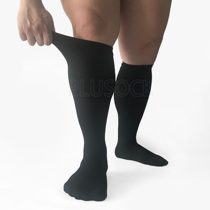 2XL-7XL Black Plus Size Compression Socks(15-20mmHg)