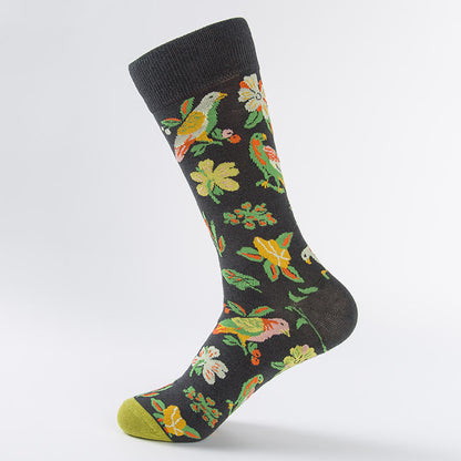 Plus Size Tulip Dove Pattern Crew Socks(6 Pairs) - image 7