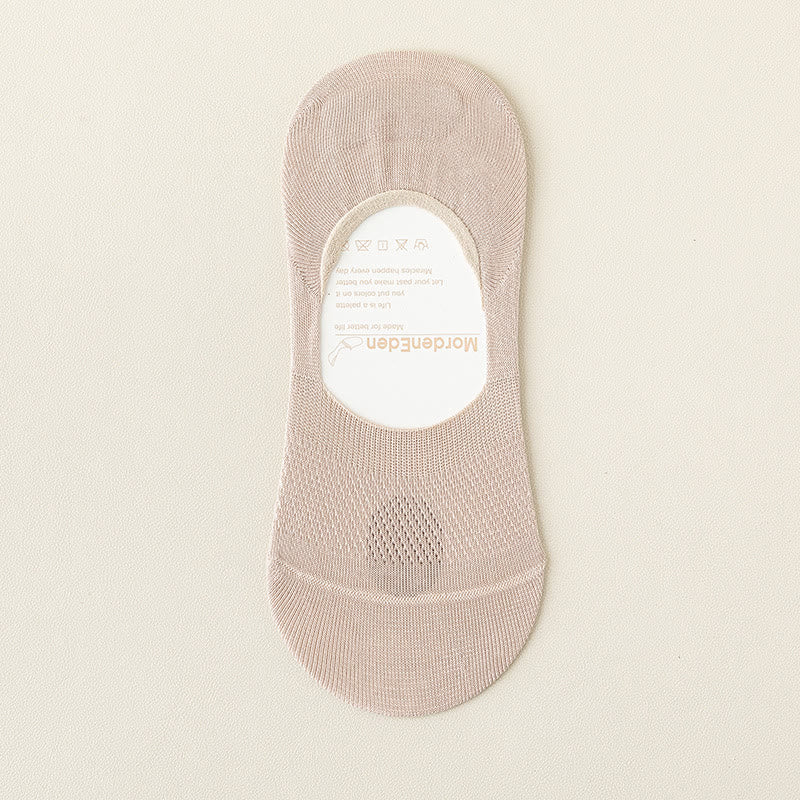 Plus Size Mesh Breathable No Show Socks(5 Pairs) - Khaki - EU39-46(US5-12) - image 21