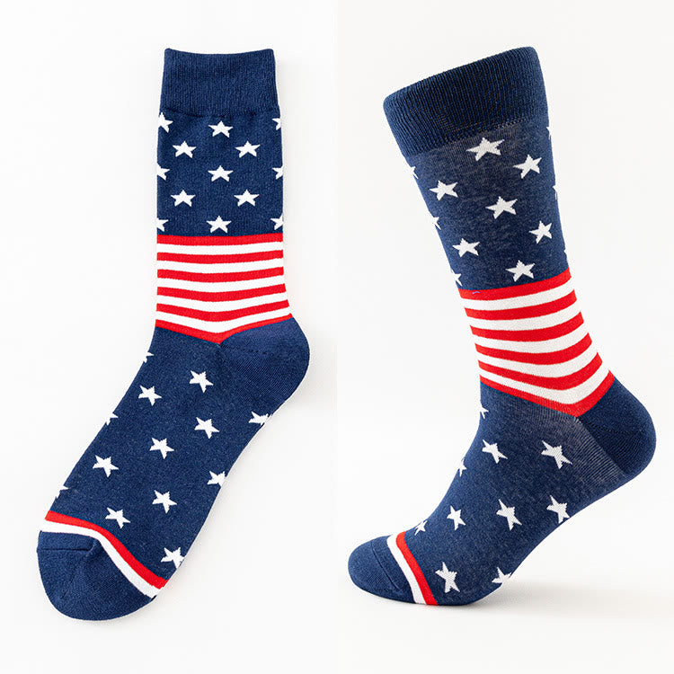 Plus Size USA Stars Stripes Crew Socks(6 Pairs) - image 2