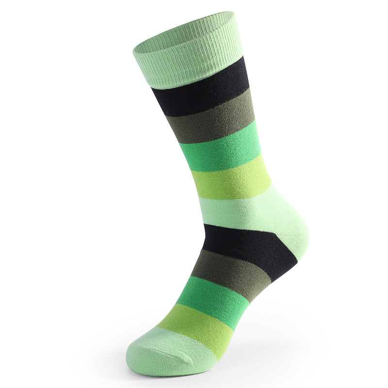Funny Colorful Stitched Crew Socks(5 Pairs) - image 1