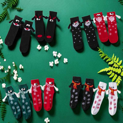 Plus Size Christmas Holding Hands Quarter Socks(4 Pairs) - image 1