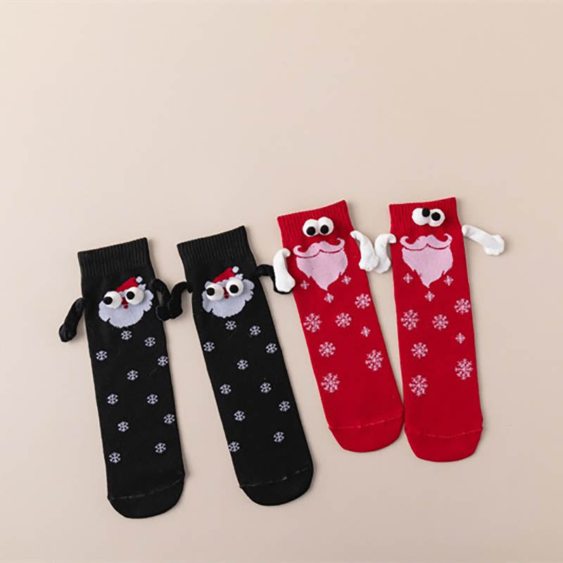 Plus Size Christmas Holding Hands Quarter Socks(4 Pairs) - image 3