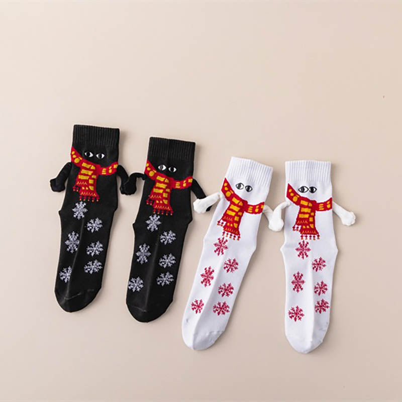 Plus Size Christmas Holding Hands Quarter Socks(4 Pairs) - image 6