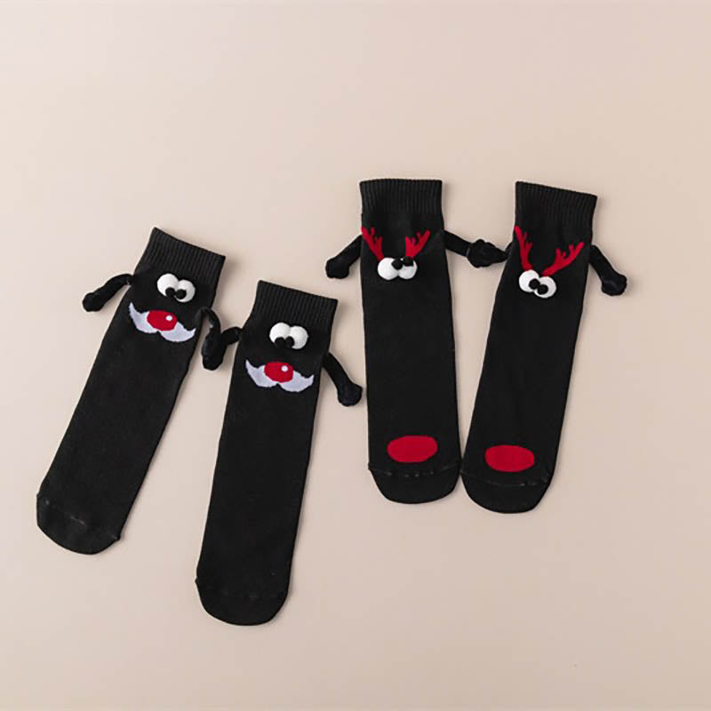 Plus Size Christmas Holding Hands Quarter Socks(4 Pairs) - image 2