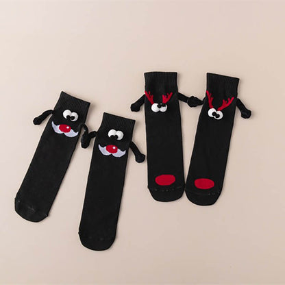 Plus Size Christmas Holding Hands Quarter Socks(4 Pairs) - image 2