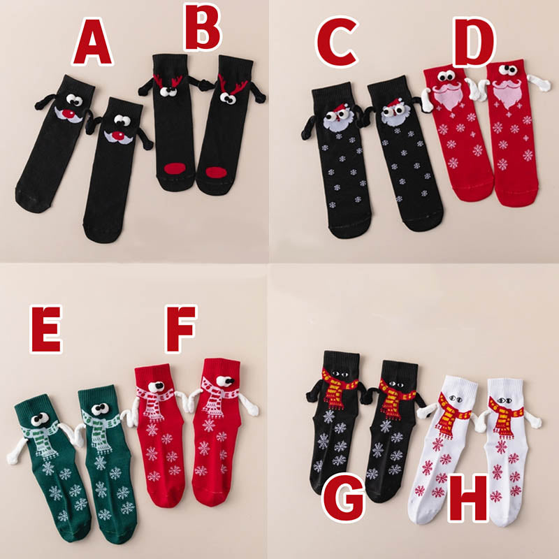 Plus Size Christmas Holding Hands Quarter Socks(4 Pairs) - E+F+G+H - EU36-44(US3-10) - image 7