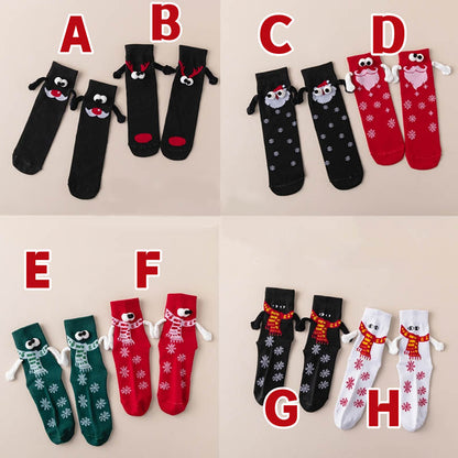 Plus Size Christmas Holding Hands Quarter Socks(4 Pairs) - E+F+G+H - EU36-44(US3-10) - image 7
