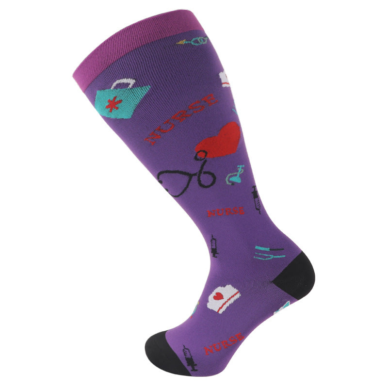 Plus Size Heart Elastic Compression Socks(3 Pairs) - image 6