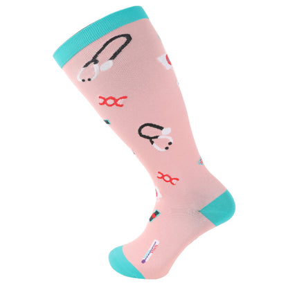 Plus Size Heart Elastic Compression Socks(3 Pairs) - image 5