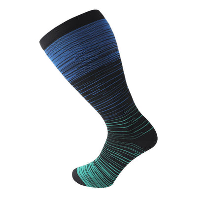 Colorful Cool Lines Plus Size Compression Socks 2XL-7XL(3 Pairs) - Blue - 7XL - image 17