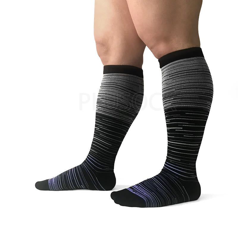 Colorful Cool Lines Plus Size Compression Socks 2XL-7XL(3 Pairs) - image 15