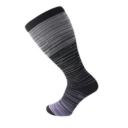Colorful Cool Lines Plus Size Compression Socks 2XL-7XL(3 Pairs) - Purple - 7XL - image 18