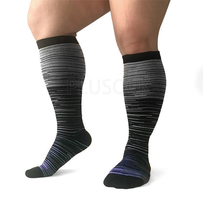 Colorful Cool Lines Plus Size Compression Socks 2XL-7XL(3 Pairs) - image 12