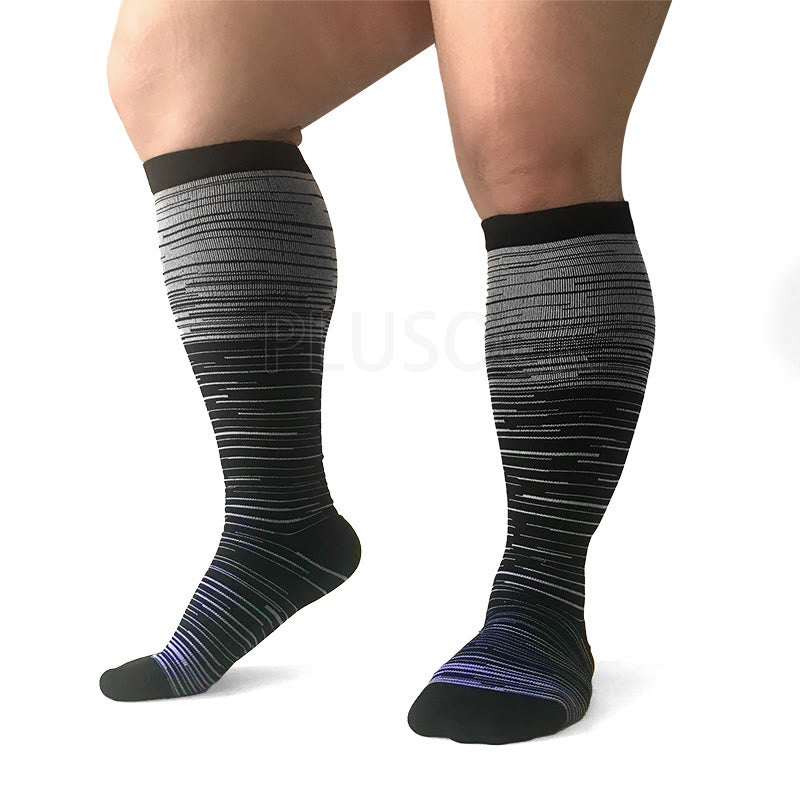 Colorful Cool Lines Plus Size Compression Socks 2XL-7XL(3 Pairs) - image 13